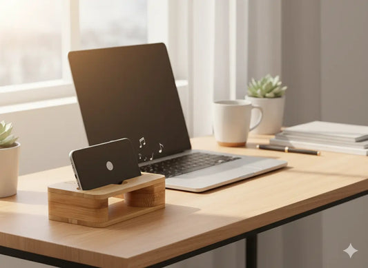 Bamboo Handicraft Mobile Stand Cum Sound Enhancer