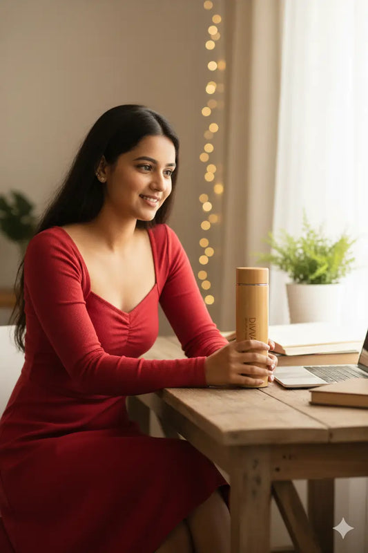 Bamboo Insulated Flask with Bamboo Lid