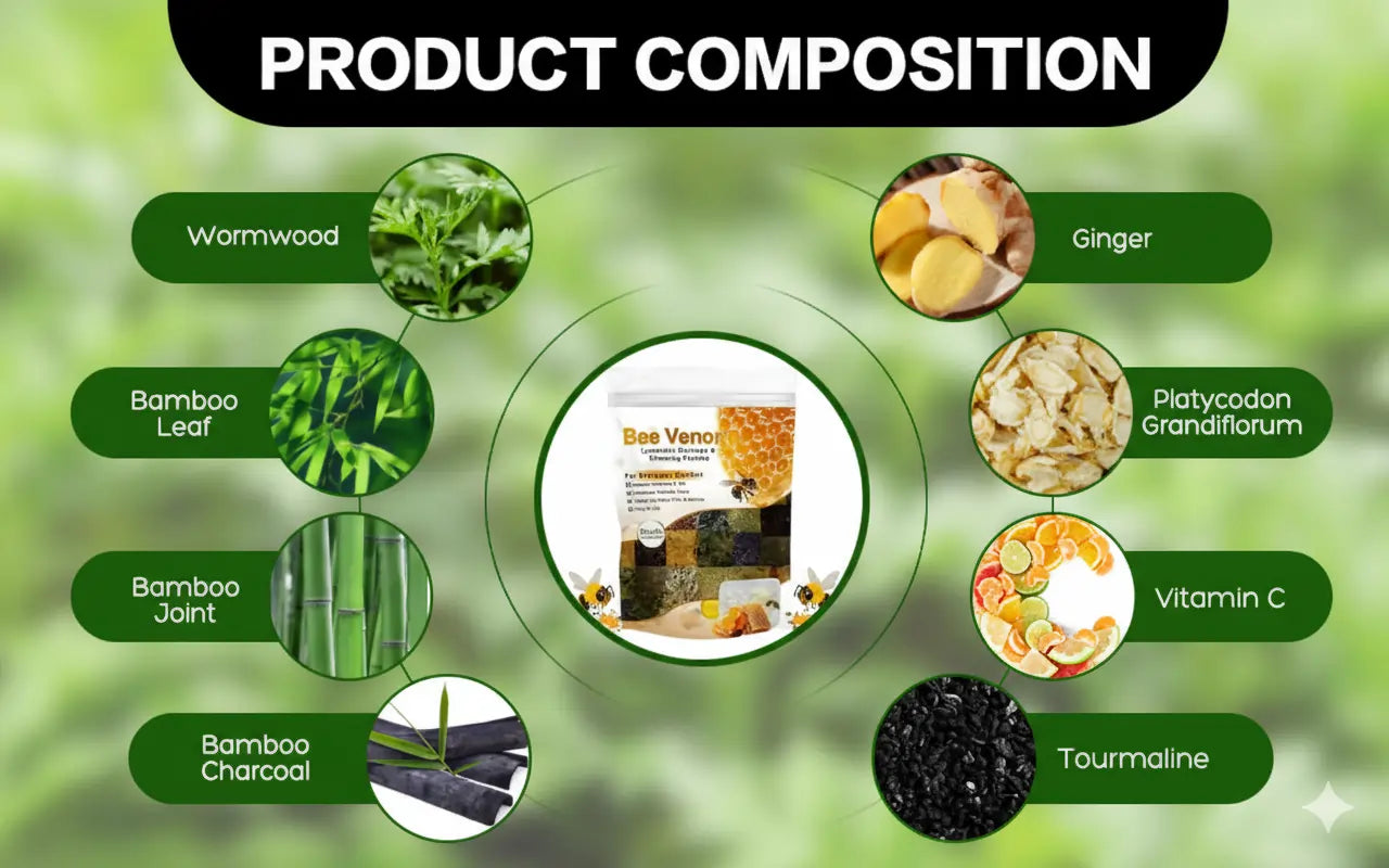 BEE VENOM Lymphatic Drainage and Slimming Patches, Stress Relief Detox Patch Solution