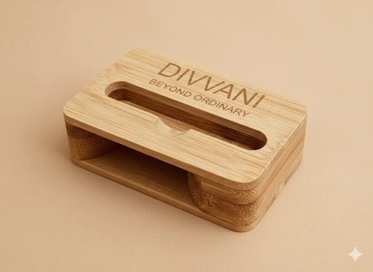 Bamboo Handicraft Mobile Stand Cum Sound Enhancer